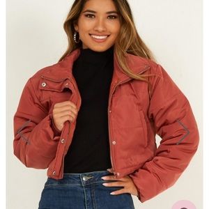 Showpo Puffer Jacket Dusty Rose